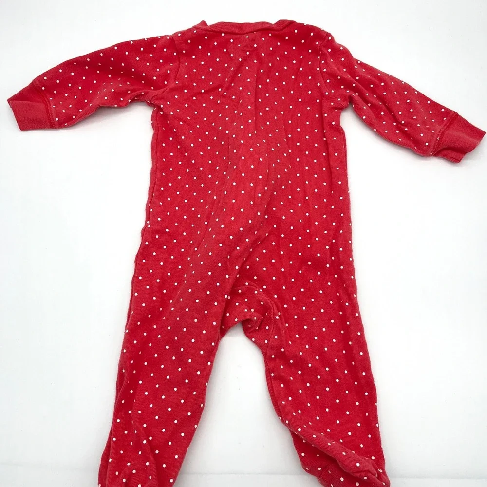 Carter's Footed Pajamas 3-Pack Polka Dot Zip Front Sleepers 6 Month Red‎ Pink